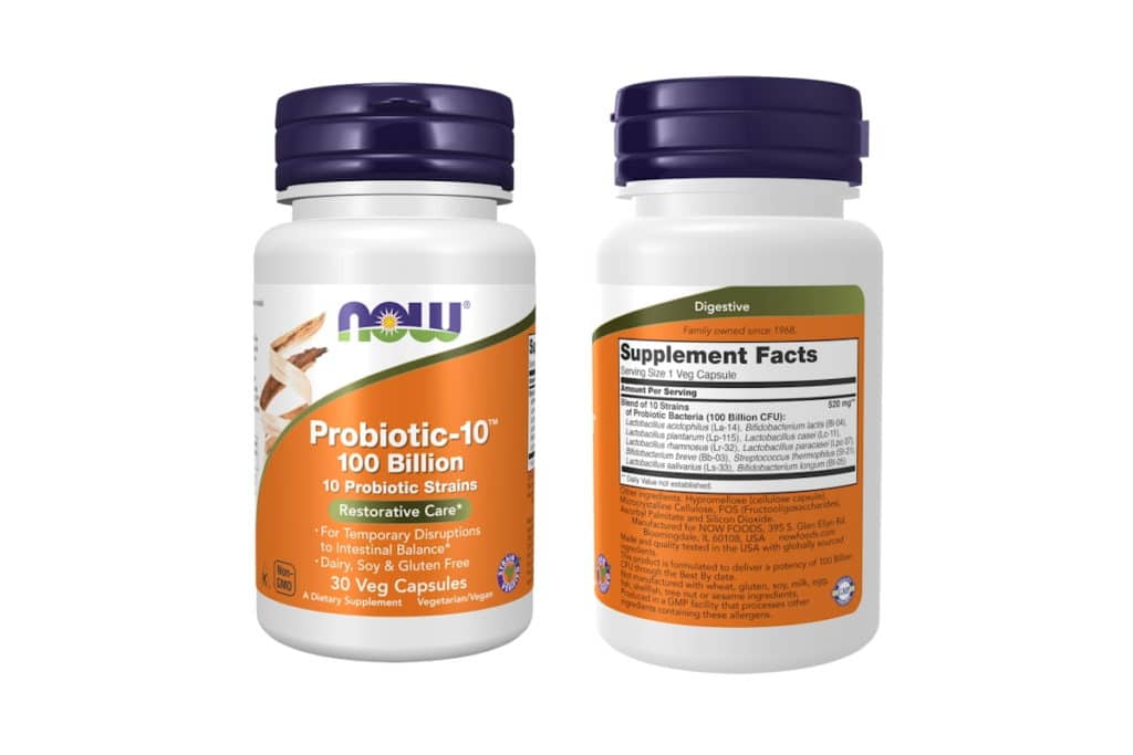 Пробиотики для пищеварения, Probiotic-10, 100 Billion, Now Foods
